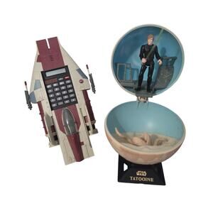 Set 2 Vtg 1997 Tiger Electronics Star Wars A-Wing Calculator Tatooine Luke